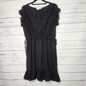 Pinch Black Ruffle Cinch Waist Dress